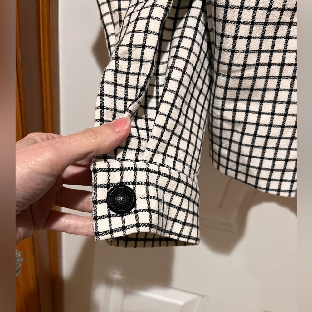 Cabi Windowpane Jacket Black and White cropped Jacket Size Small - Picture 6 of 7